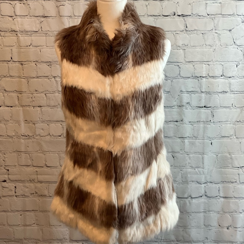 WHBM Chevron Fur Vest (Medium)